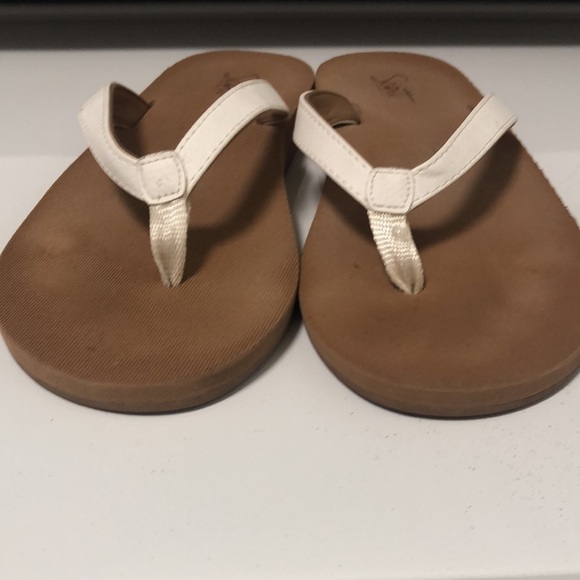 Scott Hawaii white and tan sandals flip flops - Picture 5 of 7